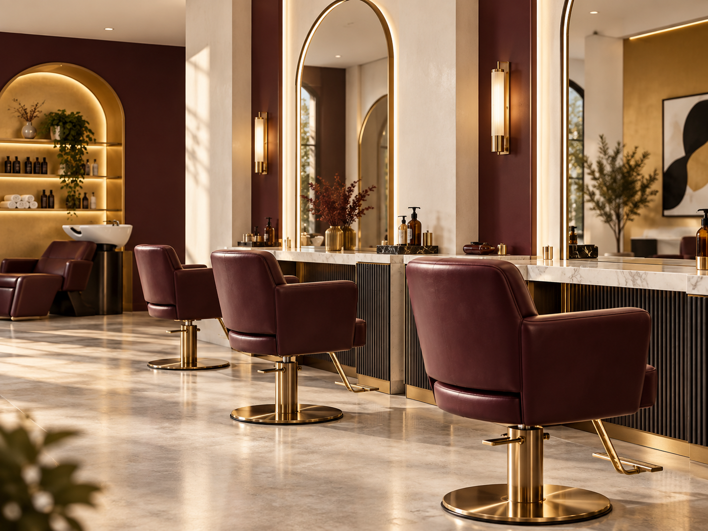 Modern salon studio with upgraded styling stations