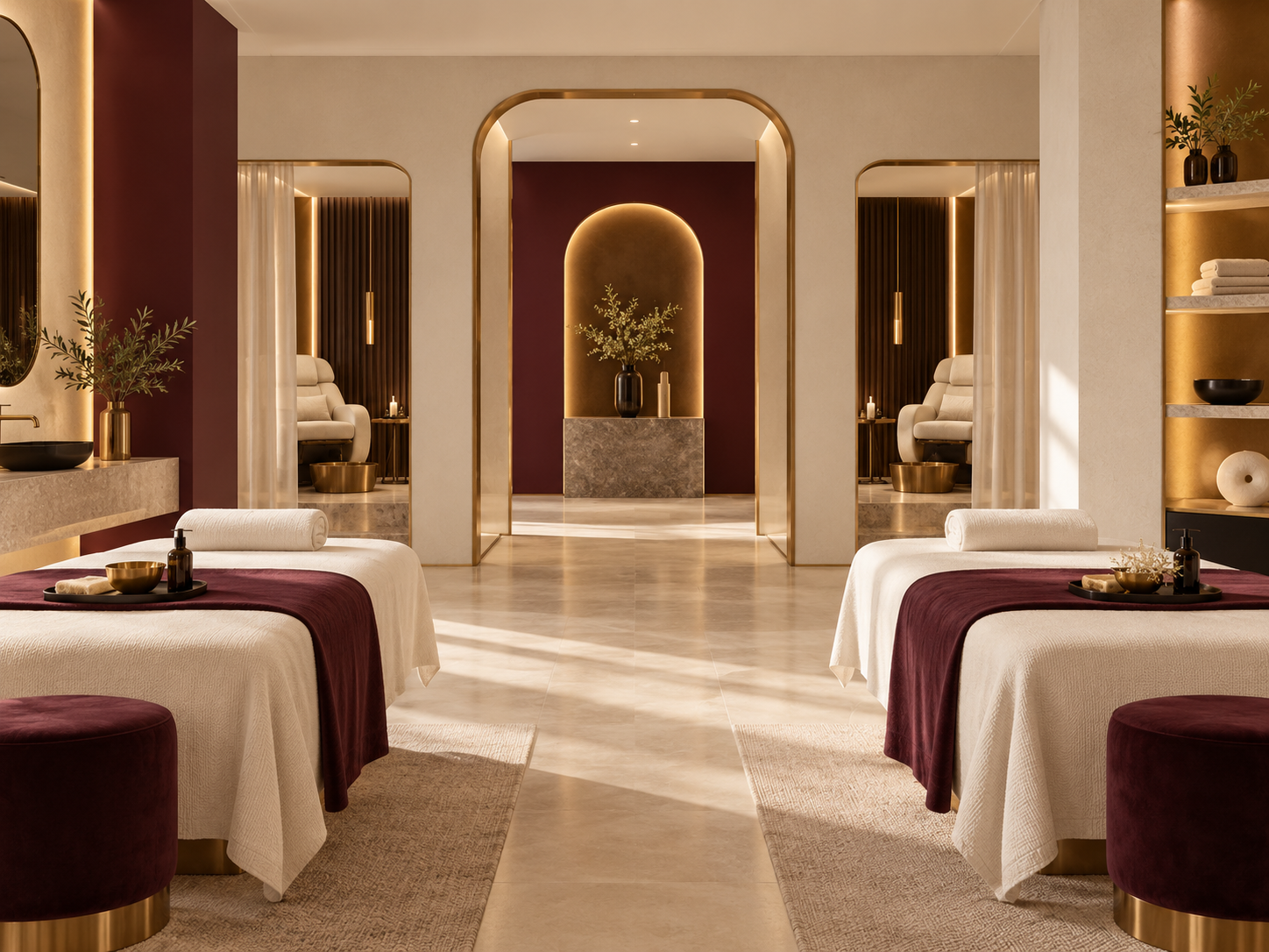 Expanded spa treatment rooms with new beds