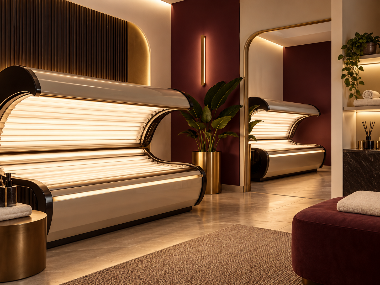 Modern tanning studio with upgraded equipment